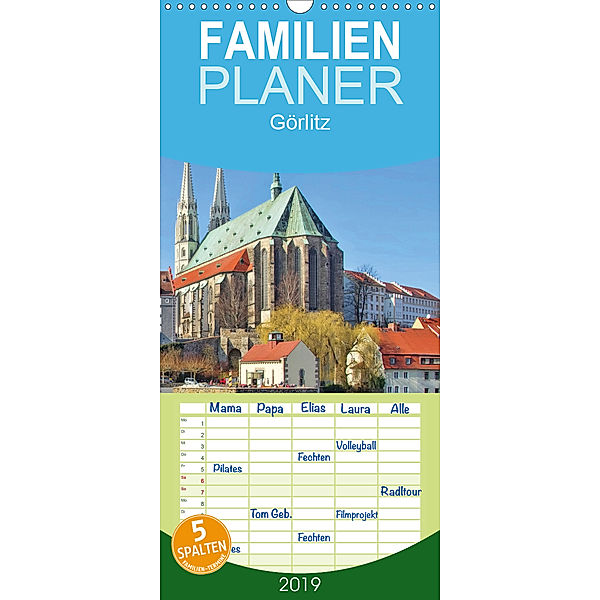 Görlitz - Die Perle Niederschlesiens - Familienplaner hoch (Wandkalender 2019 , 21 cm x 45 cm, hoch)