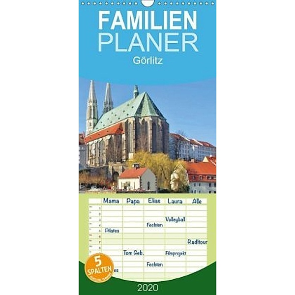 Görlitz - Die Perle Niederschlesiens - Familienplaner hoch (Wandkalender 2020 , 21 cm x 45 cm, hoch)