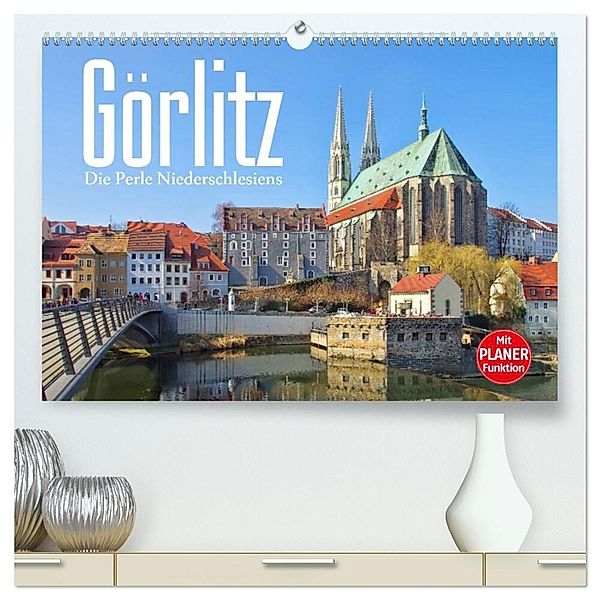 Görlitz - Die Perle Niederschlesiens (hochwertiger Premium Wandkalender 2024 DIN A2 quer), Kunstdruck in Hochglanz, LianeM