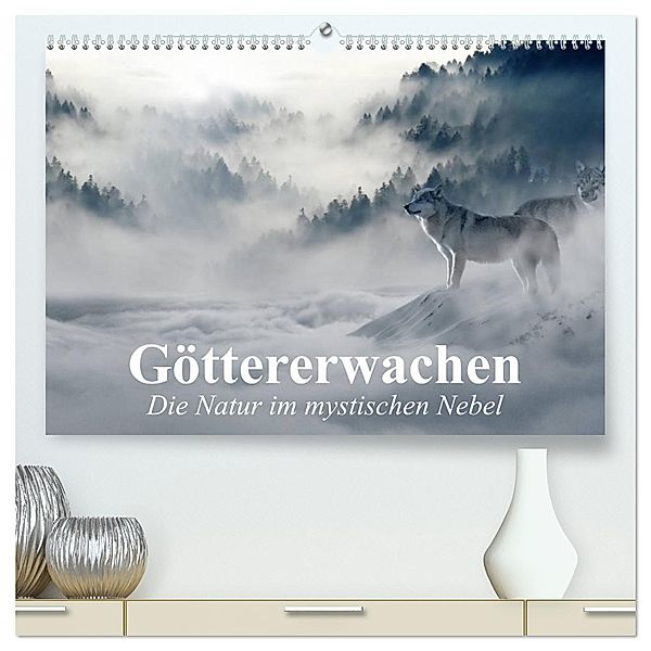 Göttererwachen. Die Natur im mystischen Nebel (hochwertiger Premium Wandkalender 2025 DIN A2 quer), Kunstdruck in Hochglanz, Calvendo, Elisabeth Stanzer