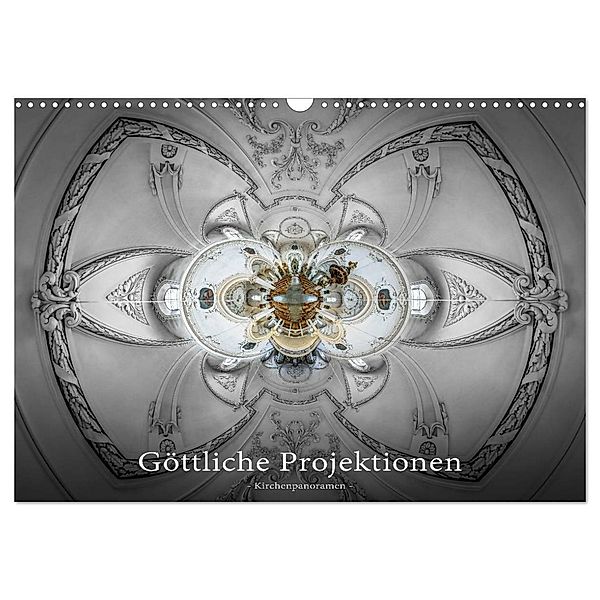 Göttliche Projektionen - Kirchenpanoramen (Wandkalender 2024 DIN A3 quer), CALVENDO Monatskalender, Ernst Christen