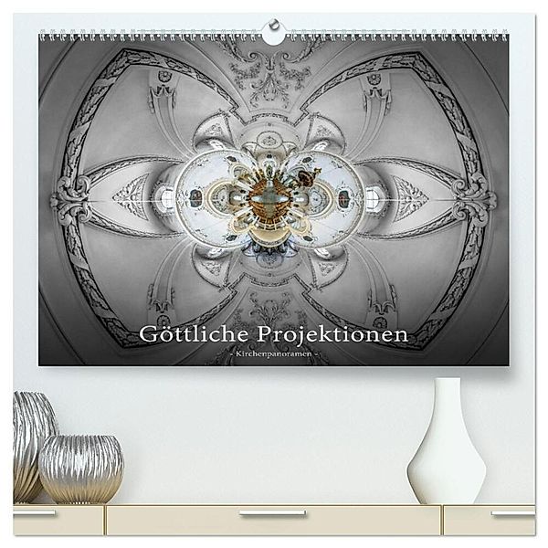 Göttliche Projektionen - Kirchenpanoramen (hochwertiger Premium Wandkalender 2025 DIN A2 quer), Kunstdruck in Hochglanz, Calvendo, Ernst Christen