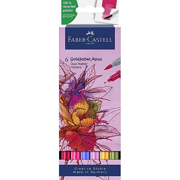 Gofa Aqua Dual Marker - Gofa Aqua Dual Marker Blumen 6x