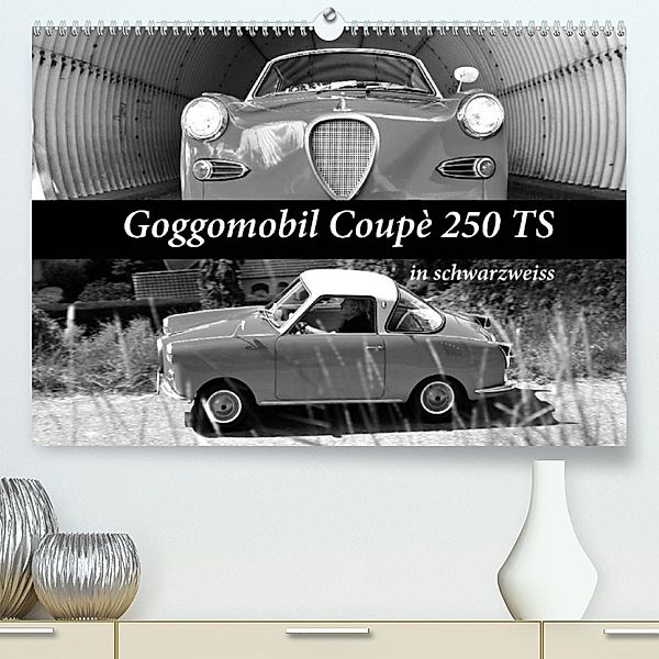 Goggomobil Coupè 250 TS in schwarzweiss (Premium, hochwertiger DIN A2 Wandkalender 2023, Kunstdruck in Hochglanz), Ingo Laue