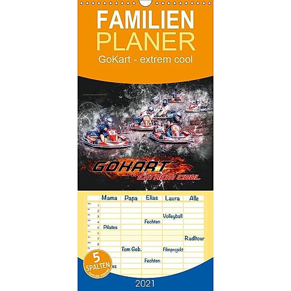 GoKart - extrem cool - Familienplaner hoch (Wandkalender 2021 , 21 cm x 45 cm, hoch), Peter Roder