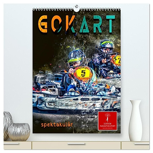 Gokart spektakulär (hochwertiger Premium Wandkalender 2024 DIN A2 hoch), Kunstdruck in Hochglanz, Peter Roder