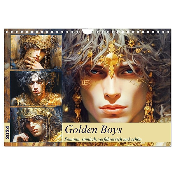 Golden Boys. Feminin, sinnlich, verführersich und schön (Wandkalender 2024 DIN A4 quer), CALVENDO Monatskalender, Rose Hurley
