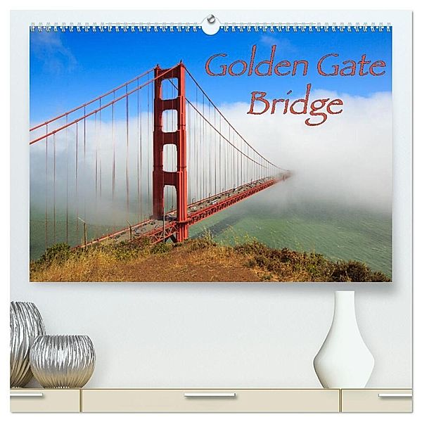 Golden Gate Bridge (hochwertiger Premium Wandkalender 2024 DIN A2 quer), Kunstdruck in Hochglanz, Dominik Wigger