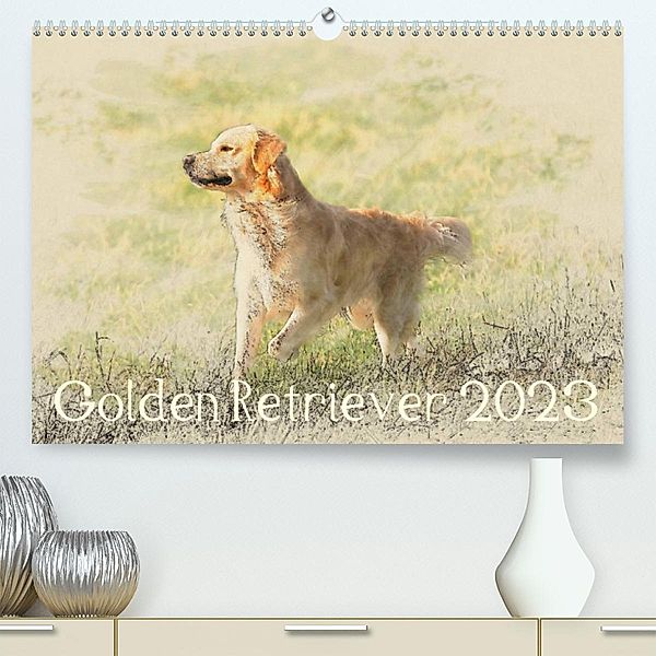 Golden Retriever 2023 (Premium, hochwertiger DIN A2 Wandkalender 2023, Kunstdruck in Hochglanz), Andrea Redecker