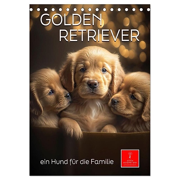 Golden Retriever - ein Hund für die Familie (Tischkalender 2024 DIN A5 hoch), CALVENDO Monatskalender, Peter Roder