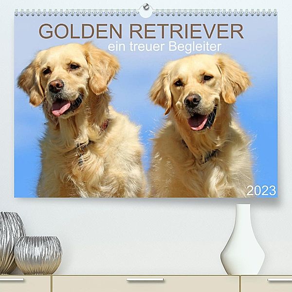 Golden Retriever ein treuer Begleiter (Premium, hochwertiger DIN A2 Wandkalender 2023, Kunstdruck in Hochglanz), Schnellewelten