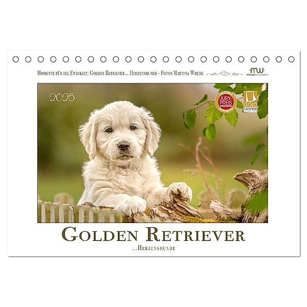 Golden Retriever... Herzenshunde (Tischkalender 2025 DIN A5 quer), CALVENDO Monatskalender, Calvendo, Martina Wrede - Wredefotografie