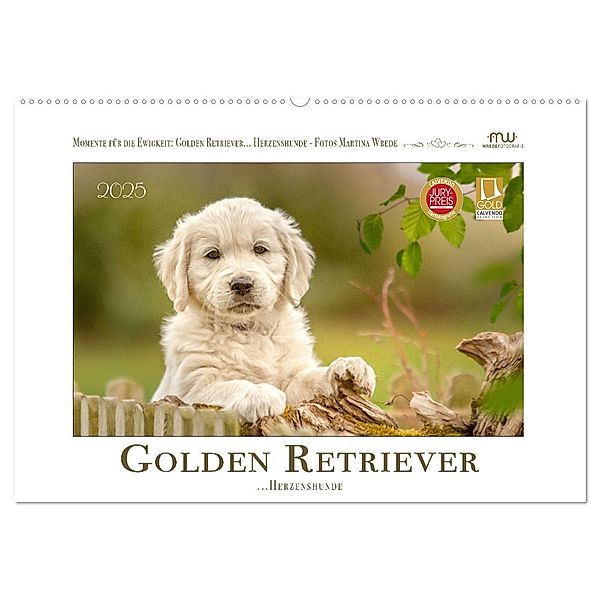 Golden Retriever... Herzenshunde (Wandkalender 2025 DIN A2 quer), CALVENDO Monatskalender, Calvendo, Martina Wrede - Wredefotografie