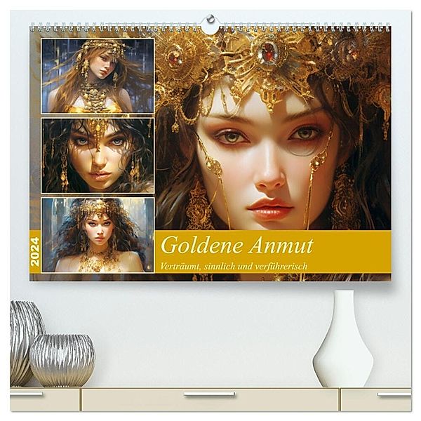 Goldene Anmut. Verträumt, sinnlich und verführerisch (hochwertiger Premium Wandkalender 2024 DIN A2 quer), Kunstdruck in Hochglanz, Rose Hurley