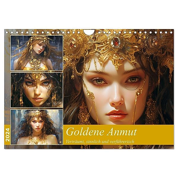 Goldene Anmut. Verträumt, sinnlich und verführerisch (Wandkalender 2024 DIN A4 quer), CALVENDO Monatskalender, Rose Hurley