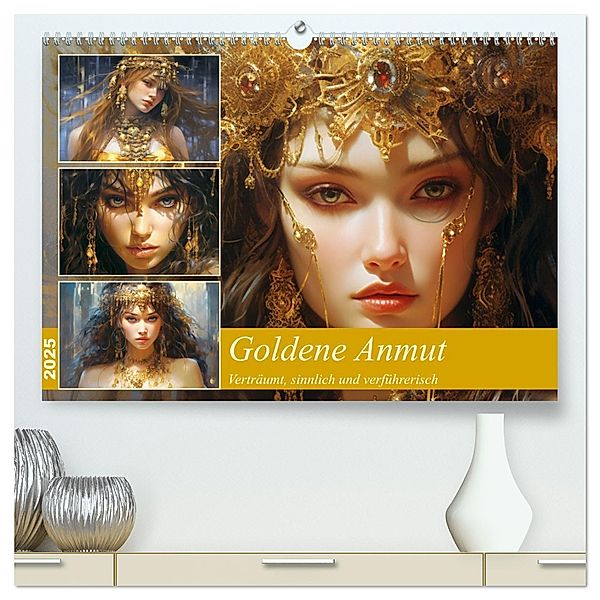 Goldene Anmut. Verträumt, sinnlich und verführerisch (hochwertiger Premium Wandkalender 2025 DIN A2 quer), Kunstdruck in Hochglanz, Calvendo, Rose Hurley