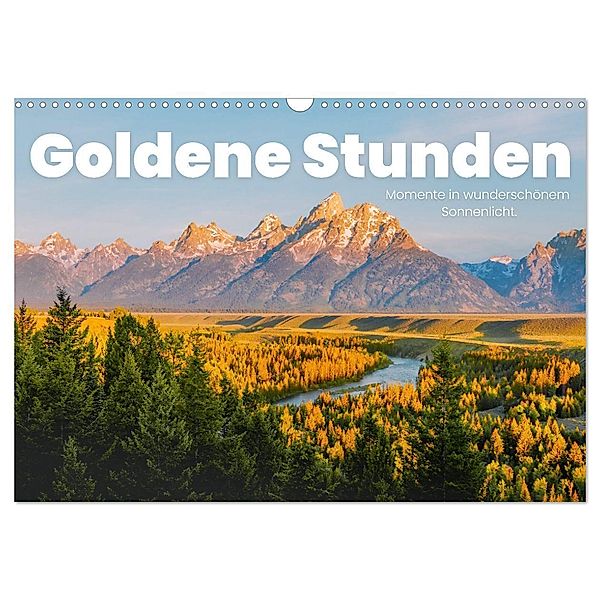 Goldene Stunden - Momente in wunderschönem Sonnenlicht. (Wandkalender 2024 DIN A3 quer), CALVENDO Monatskalender, SF