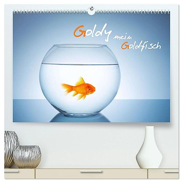 Goldy - mein Goldfisch (hochwertiger Premium Wandkalender 2024 DIN A2 quer), Kunstdruck in Hochglanz, rclassen