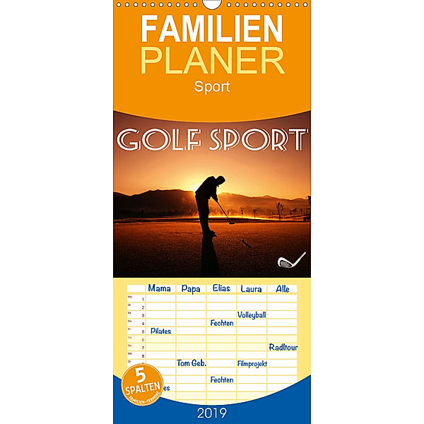Golf Sport - Familienplaner hoch (Wandkalender 2019 , 21 cm x 45 cm, hoch), Boris Robert