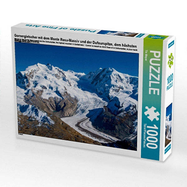 Gornergletscher mit dem Monte Rosa-Massiv und der Dufourspitze, dem höchsten Berg der Schweiz. (Puzzle), Tis Meyer