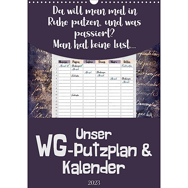 Gothic WG-Putzplan & Kalender 2023 (Wandkalender 2023 DIN A3 hoch), MD-Publishing