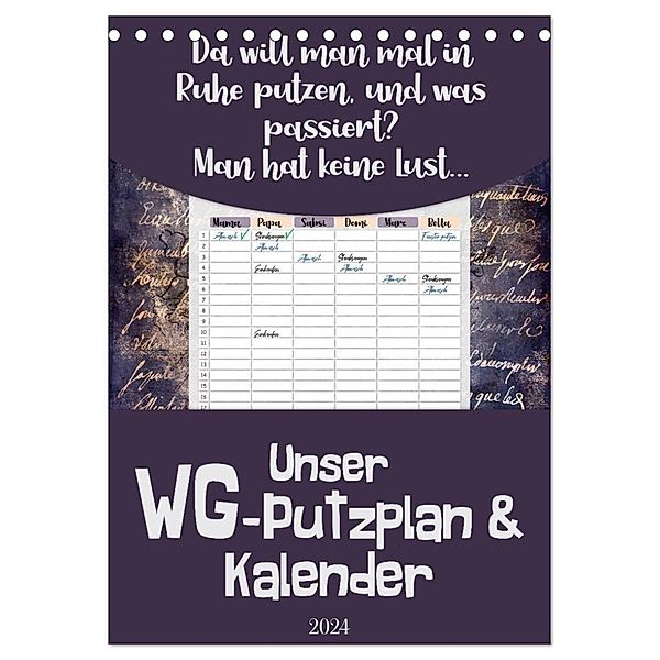 Gothic WG-Putzplan & Kalender 2024 (Tischkalender 2024 DIN A5 hoch), CALVENDO Monatskalender, MD-Publishing