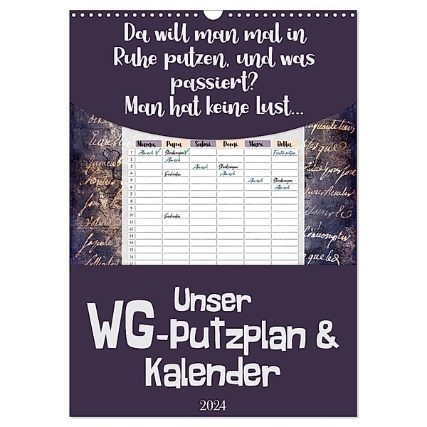 Gothic WG-Putzplan & Kalender 2024 (Wandkalender 2024 DIN A3 hoch), CALVENDO Monatskalender, MD-Publishing