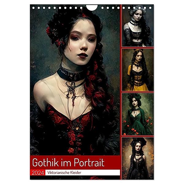 Gothik im Portrait - Viktorianische Kleider (Wandkalender 2024 DIN A4 hoch), CALVENDO Monatskalender, Anja Frost