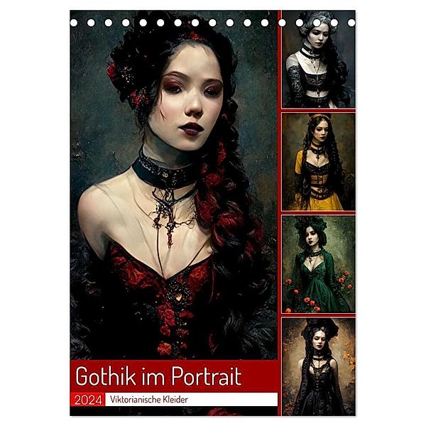 Gothik im Portrait - Viktorianische Kleider (Tischkalender 2024 DIN A5 hoch), CALVENDO Monatskalender, Anja Frost