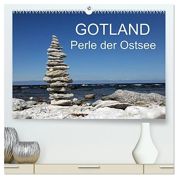 Gotland - Perle der Ostsee (hochwertiger Premium Wandkalender 2025 DIN A2 quer), Kunstdruck in Hochglanz, Calvendo, Helmut Harhaus