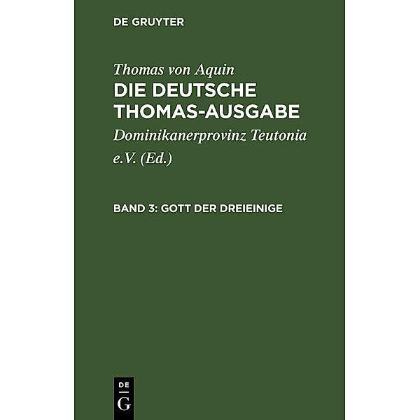 Gott der Dreieinige, Thomas von Aquin