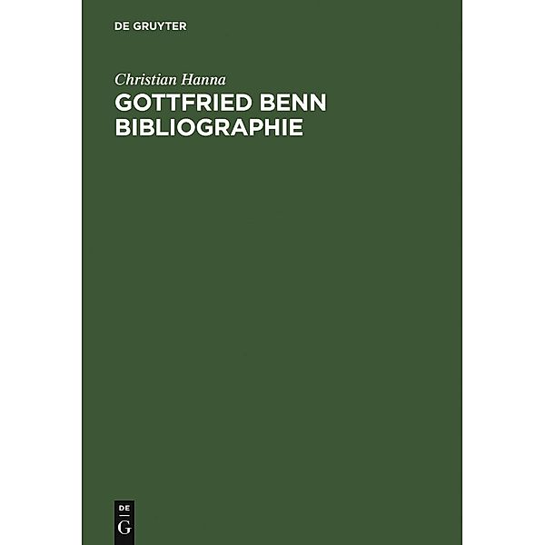 Gottfried Benn Bibliographie, Christian Hanna