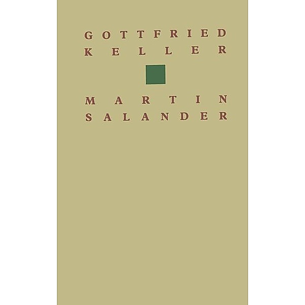 Gottfried Keller Martin Salander / Birkhäuser Klassiker, Keller