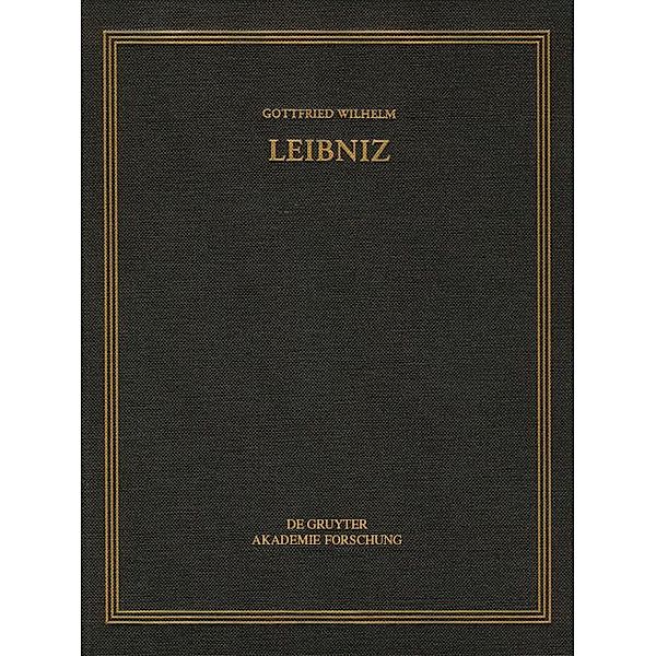 Gottfried Wilhelm Leibniz: Sämtliche Schriften und Briefe August 1705 - April 1706