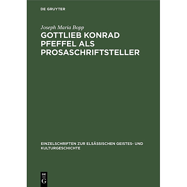 Gottlieb Konrad Pfeffel als Prosaschriftsteller, Joseph Maria Bopp