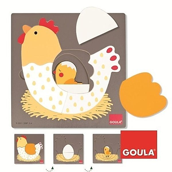 Goula 3 Stufen Huhn (Kinderpuzzle)