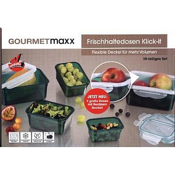 GOURMETmaxx Frischhaltedosen Klick-it 10-tlg. Deckel flexibel