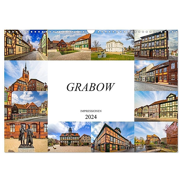 Grabow Impressionen (Wandkalender 2024 DIN A3 quer), CALVENDO Monatskalender, Dirk Meutzner