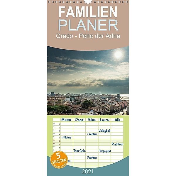 Grado - Perle der Adria - Familienplaner hoch (Wandkalender 2021 , 21 cm x 45 cm, hoch), Hannes Cmarits