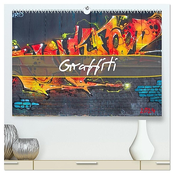 Graffiti (hochwertiger Premium Wandkalender 2024 DIN A2 quer), Kunstdruck in Hochglanz, Dirk Meutzner