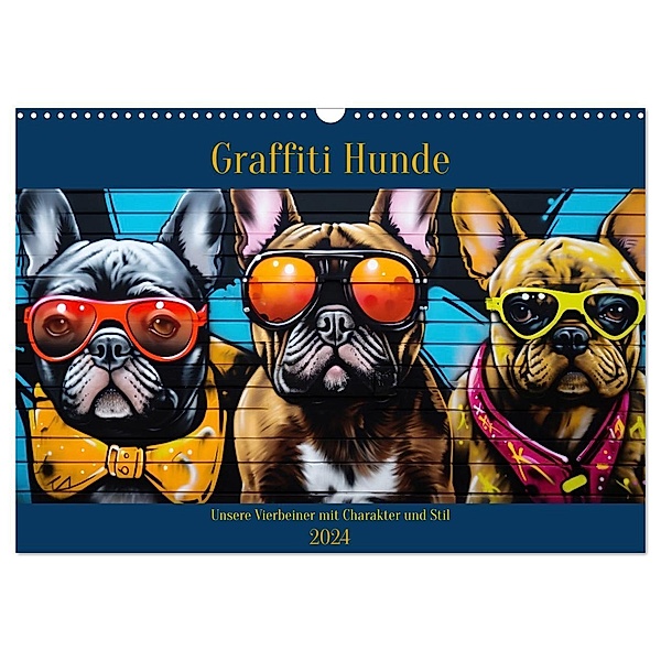 Graffiti Hunde (Wandkalender 2024 DIN A3 quer), CALVENDO Monatskalender, Calvendo, Daniela Tapper