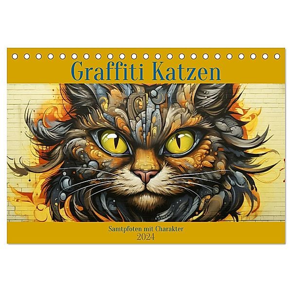 Graffiti Katzen (Tischkalender 2024 DIN A5 quer), CALVENDO Monatskalender, Calvendo, Daniela Tapper