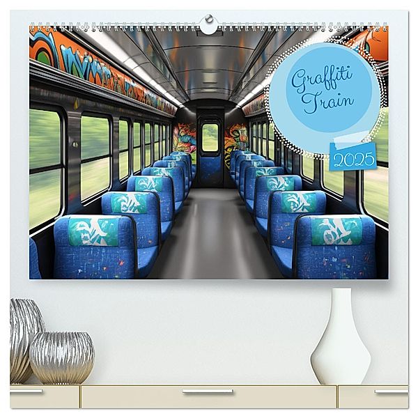 Graffiti Train (hochwertiger Premium Wandkalender 2025 DIN A2 quer), Kunstdruck in Hochglanz, Calvendo, Stanley Hinz