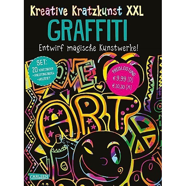 Graffiti XXL: Set mit 20 Kratztafeln, Mappe, Anleitungsbuch und Holzstift / Kreative Kratzkunst XXL Bd.1, Anton Poitier