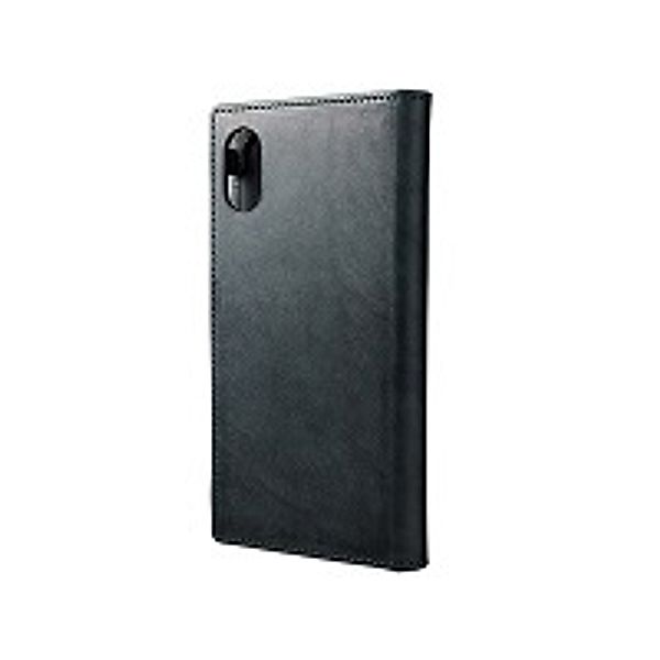 GRAMAS Toiano Leder Flipcase iPhone X Premium Schutzhuelle iPH X italienisches Leder Magnetverschluss Kartenfach DKNV dunkelblau