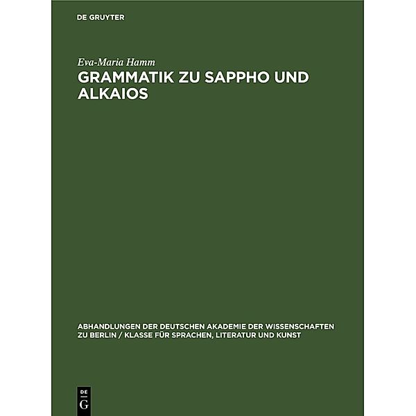 Grammatik zu Sappho und Alkaios, Eva-Maria Hamm
