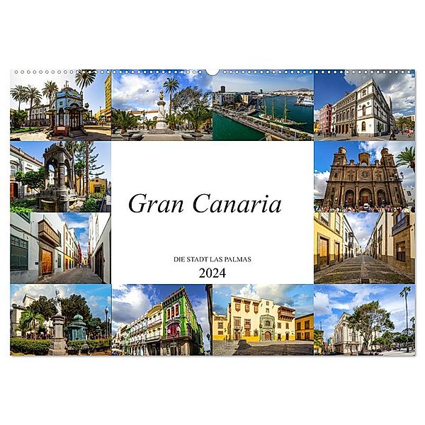 Gran Canaria Die Stadt Las Palmas (Wandkalender 2024 DIN A2 quer), CALVENDO Monatskalender, Dirk Meutzner