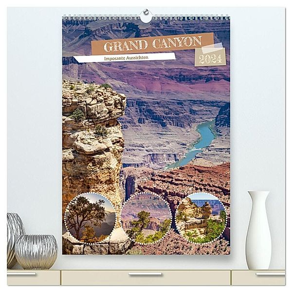 GRAND CANYON Imposante Aussichten (hochwertiger Premium Wandkalender 2024 DIN A2 hoch), Kunstdruck in Hochglanz, Melanie Viola