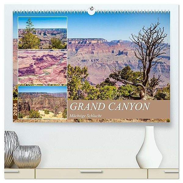 GRAND CANYON Mächtige Schlucht (hochwertiger Premium Wandkalender 2024 DIN A2 quer), Kunstdruck in Hochglanz, Melanie Viola