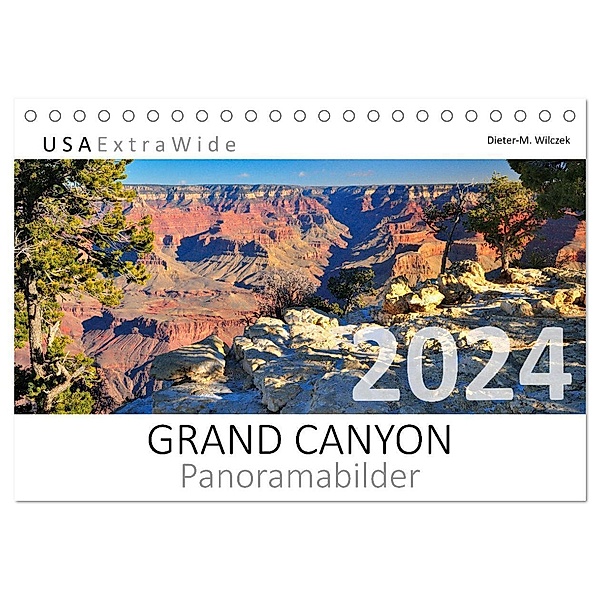 GRAND CANYON Panoramabilder (Tischkalender 2024 DIN A5 quer), CALVENDO Monatskalender, Dieter-M. Wilczek